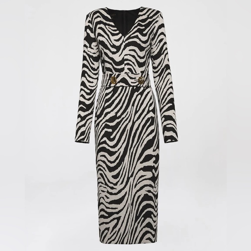 Escada Zebra Jersey Jacquard dress